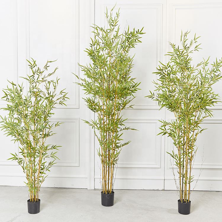 Artificial Bamboo – Tall Faux Potted Indoor Floor Plant for Restaurant or Office Decor – Large and Lifelike