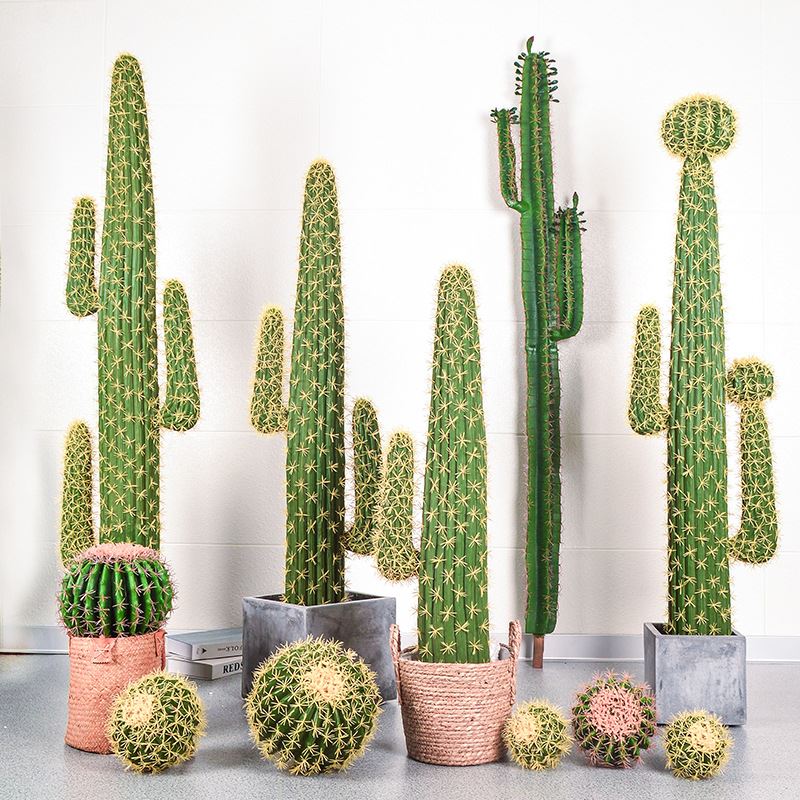 artificial cactus plants in pots